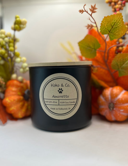 Amoretto - 3 Wick 20oz Black Tumbr