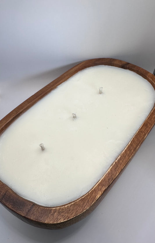 3 Wick Wood Dough Bowl - Koko Bum